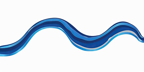 Wall Mural - Abstract Blue Wave Design on White Background