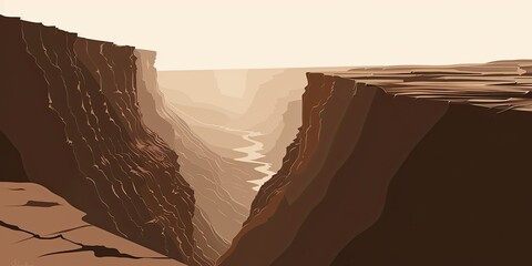 Sticker - Desert Canyon Landscape in Earth Tones