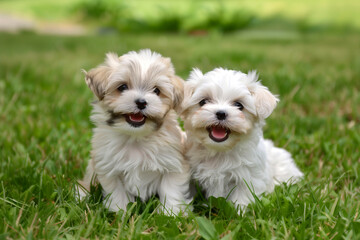 Sticker - two Shih Tzu dog puppies