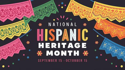 Wall Mural - Hispanic heritage month, banner, poster, web banner