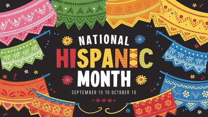 Wall Mural - Hispanic heritage month, banner, poster, web banner