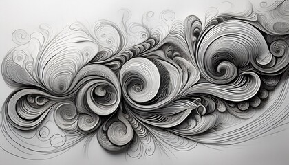 Wall Mural - Abstract swirls and patterns in pencil.