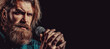 © Yevhen - Male singing with a microphones. Man beard holding a microphone. Male singing with a mic