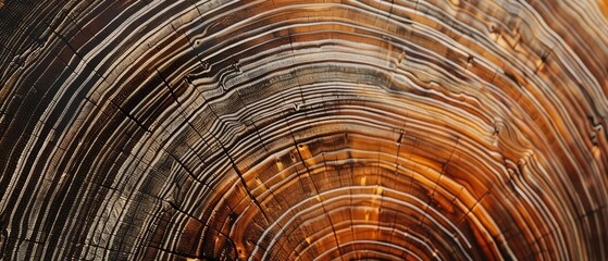 Wall Mural - Panoramic close-up, high detail scan of beech tree rings texture, Generative AI 