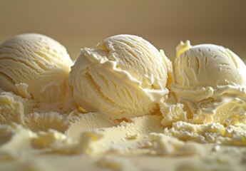 Macro shot of the creamy texture of melting ice cream