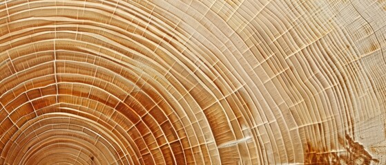 Wall Mural - Panoramic close-up, high detail scan of sycamore tree rings texture, Generative AI