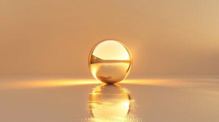 Wall Mural - a large gold ball is sitting on a body of water