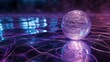 © CYBERPINK - A purple ball is floating on a dark blue surface