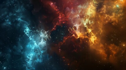 Wall Mural - Stunning view of a distant galaxy with vibrant nebulae and countless twinkling stars.
