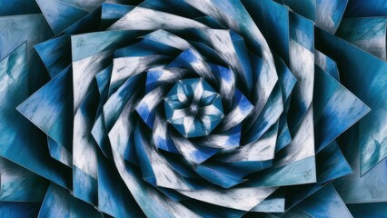 Sticker - A blue and white spiral design with a large center, AI