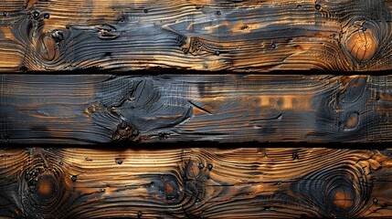 Sticker - Burnt Wooden Planks