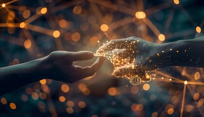 Poster - Digital Hand Reaching for Bitcoin