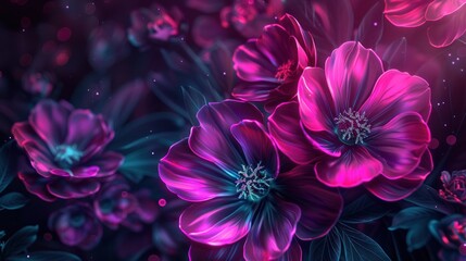 Wall Mural - Neon Flowers