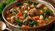 © thecreativesupplies - Hearty sausage and kale soup with Italian sausage kale white beans savory broth
