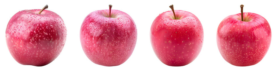 Poster - Pink apple, isolated, PNG set