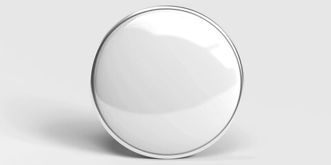 Wall Mural - white badge. pin badge brooch on white background with 3d rendering