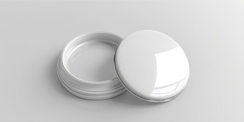 Wall Mural - white badge pin brooch isolated on white mock-up. 3d rendering with blank round design