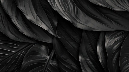 Poster - Dark Green Leaves Pattern