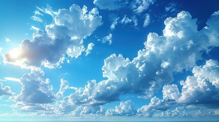 Wall Mural - Beautiful Sky with Fluffy Clouds