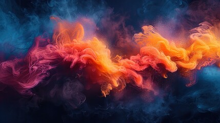 Poster - Abstract Smoke Art: A Colorful Symphony