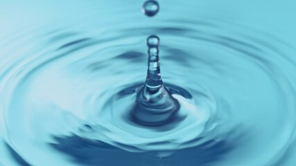 Fototapete - Super Slow Motion of Dripping Water Drop in Extreme Detail. Filmed on High Speed Cinema Camera, 1000fps.