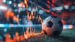 © Berkah - Soccer ball and stock charts - sports betting concept for soccer and futbol use.