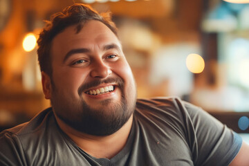 Poster - A man with a beard smiles at the camera.