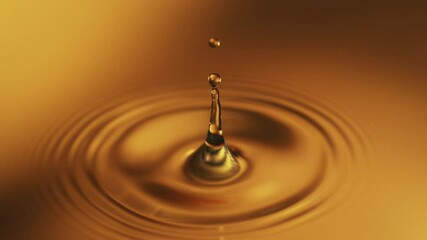 Fototapete - Super Slow Motion of Dropping Dark Golden Liquid. Whiskey, Rum, Cognac, Coffee or Oil. Filmed on High Speed Cinema Camera, 1000fps.