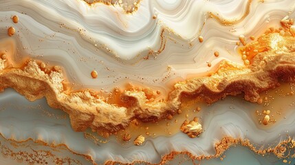 Wall Mural - Golden Agate Stone Macro