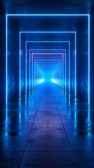 Sticker - sleek electric blue neon backdrop for displaying gadget concept