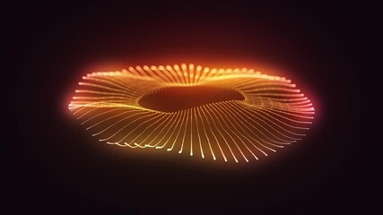 Wall Mural - abstract colorful mesh grid background/ animation of an abstract glowing mesh surface waving with de