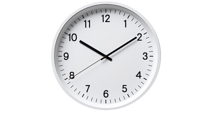 Wall office clock isolated on a transparent background, png	