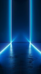 Wall Mural - neon blue backdrop for tech product concept display with sleek and electric atmosphere