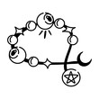 © Prosymbols - Witch bracelet with eyeballs and pentacle charm, doodle icon