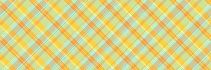 Wall Mural - Quilted background check pattern, traditional vector seamless fabric. Irish tartan plaid texture textile in light and amber colors.