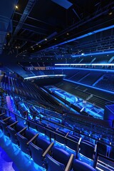 Poster - Empty Stadium with Blue Lighting