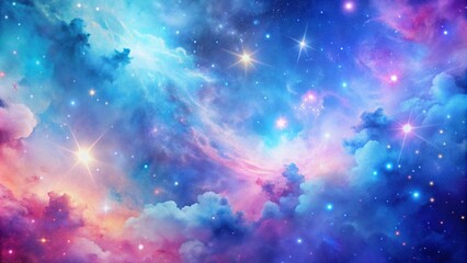 Wall Mural - abstract blue and pink galaxy