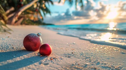 Tropical Christmas Beach Scene