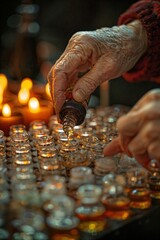 Wall Mural - a person is pouring some liquid into a glass