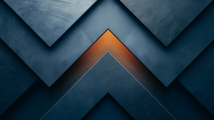 Wall Mural - Abstract background with geometric shapes and black lines, dark blue gradient, modern minimalist style, light reflecting on metal strips.