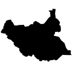 Wall Mural - south sudan map silhouette on transparent background