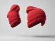 © dimas - red tuque hat isolated on white background