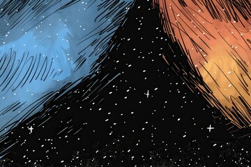 Sticker - Abstract Cosmic Background with Dark Stardust Color Palette and Dynamic Brush Strokes