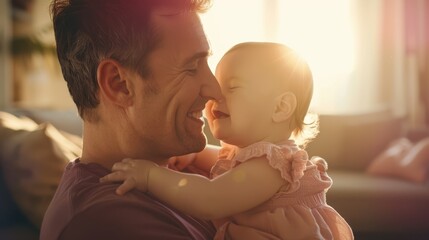 Wall Mural - The Father and Baby Moment