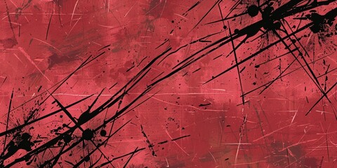 Sticker - Abstract Color Background With Distressed Grunge Texture and Black Paint Splatters