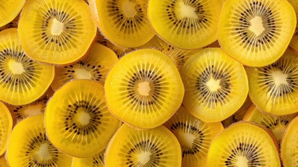 Wall Mural - The slices of yellow kiwi