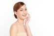 © kitthanes  - Beautiful young asian woman with clean fresh skin on white background, Face care, Facial treatment, Cosmetology, beauty and spa, Asian women portrait.