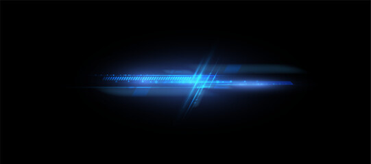 Leinwandbilder - Abstract glow blue light effect. Technological light effect