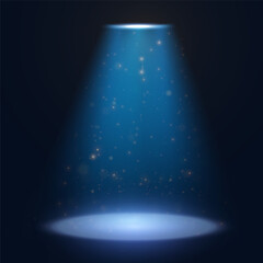 Fototapete - Spotlight blue light, empty background. Vector eps10.