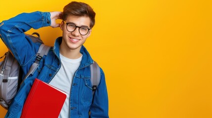 Canvas Print - The student with red book